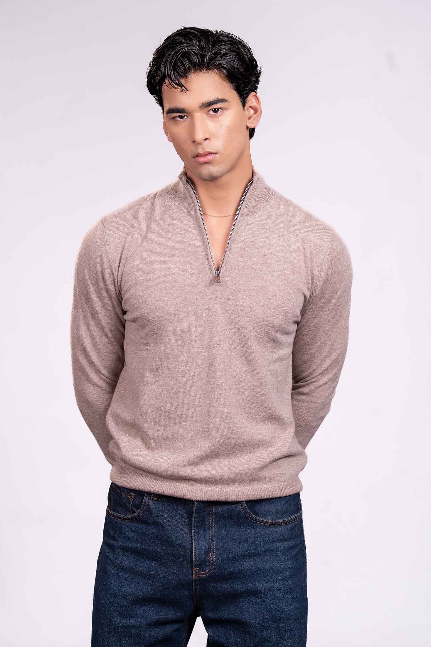 Cashmere Half Zip Sweater