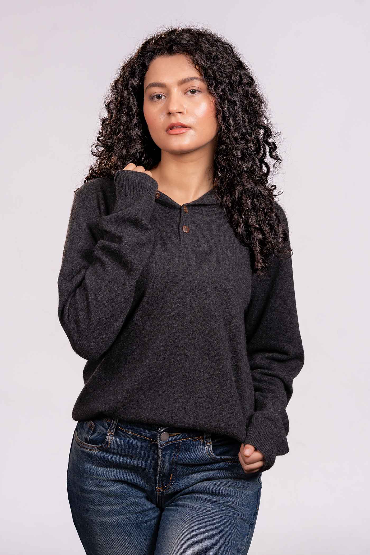 100 cashmere hoodie image
