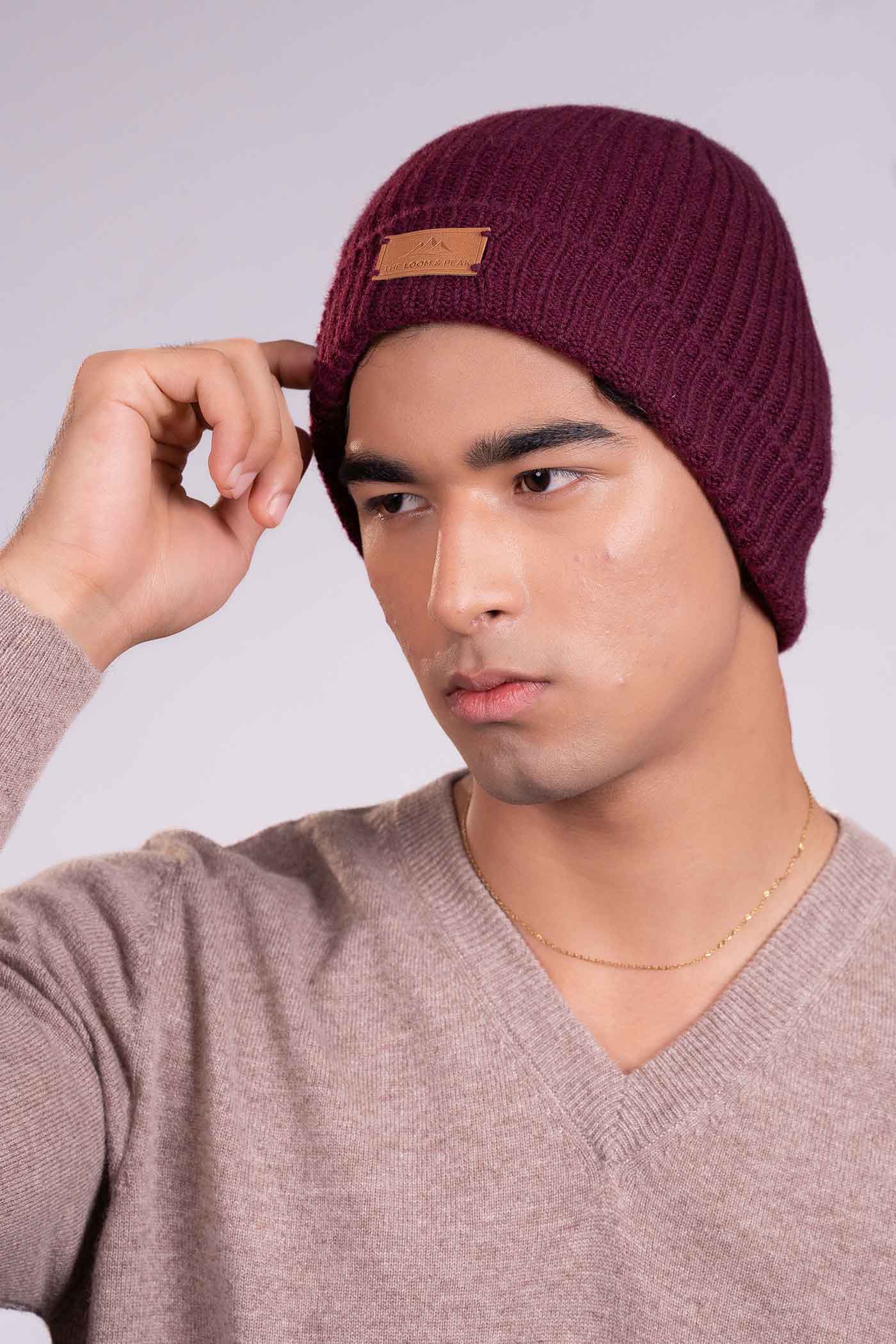 100% Cashmere Ribbed Hat