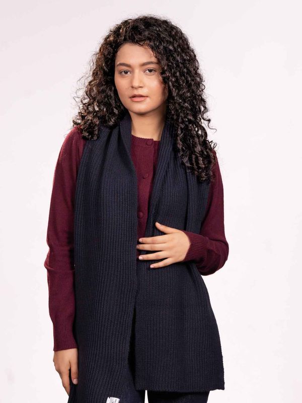 Premium Cashmere Ribbed Scarf